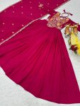 DESIGNER GEORGETTE SEQUENCE and THREAD WORK GOWN WITH DUPATTA FESTIVE WEAR WHOLESALE PRICE ETHNIC GARMENT (7)