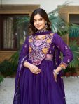 DESIGNER GEORGETTE SEQUENCE and THREAD WORK GOWN WITH DUPATTA FESTIVE WEAR WHOLESALE PRICE ETHNIC GARMENT (3)