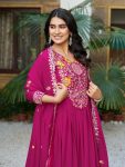 DESIGNER GEORGETTE SEQUENCE and THREAD WORK GOWN WITH DUPATTA FESTIVE WEAR WHOLESALE PRICE ETHNIC GARMENT (7)