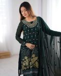 DESIGNER GEORGETTE THREAD AND SEQUENCE WORK WITH REAL MIRROR WORK TOP BOTTOM WITH DUPATTA FESTIVE WEAR WHOLESALE PRICE ETHNIC GARMENT (9)