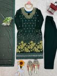 DESIGNER GEORGETTE THREAD AND SEQUENCE WORK WITH REAL MIRROR WORK TOP BOTTOM WITH DUPATTA FESTIVE WEAR WHOLESALE PRICE ETHNIC GARMENT (9)