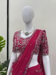DESIGNER GEORGETTE THREAD WITH SEQUENCE WORK LEHENGA SAREE WITH BLOUSE PARTY WEAR WHOLESALE PRICE ETHNIC GARMENT (3)