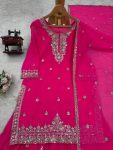 DESIGNER GEORGETTE THREAD WITH SEQUENCE WORK TOP PALAZZO WITH DUPATTA FESTIVE WEAR WHOLESALE PRICE ETHNIC GARMENT (3)