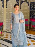 DESIGNER GOLD CRUSH SILK EMBROIDERY SEQUENCE WORK TOP BOTTOM WITH DUPATTA FESTIVE WEAR WHOLESALE PRICE ETHNIC GARMENT (3)