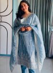 DESIGNER GOLD CRUSH SILK EMBROIDERY SEQUENCE WORK TOP BOTTOM WITH DUPATTA FESTIVE WEAR WHOLESALE PRICE ETHNIC GARMENT (3)