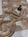 DESIGNER JIMMY CHOO DUAL SEQUENCE WITH DOUBLE SCALPING BORDER WORK SAREE WITH UNSTITCHED BLOUSE PARTY WEAR WHOLESALE PRICE ETHNIC GARMENT (5)