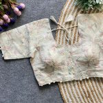 DESIGNER KHADI COTTON CHAIN STITCH EMBROIDERY WORK READY TO WEAR BLOUSE PARTY WEAR WHOLESALE PRICE ETHNIC GARMENT (1)
