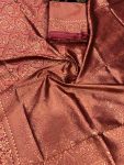 DESIGNER LICHI SILK ZARI WEAVING WORK SAREE WITH UNSTITCHED BLOUSE WEDDING WEAR WHOLESALE PRICE ETHNIC GARMENT (4)