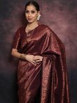 DESIGNER LICHI SILK ZARI WEAVING WORK SAREE WITH UNSTITCHED BLOUSE WEDDING WEAR WHOLESALE PRICE ETHNIC GARMENT (4)