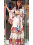 DESIGNER MUSLIN DIGITAL PRINT WITH LACE AND REAL MIRROR WORK TOP PALAZZO WITH DUPATTA FESTIVE WEAR WHOLESALE PRICE ETHNIC GARMENT (2)