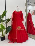 DESIGNER NATURAL CREEP SILK BEADS WITH THREAD AND SEQUENCE WORK TOP LEHENGA WITH DUPATTA FESTIVE WEAR WHOLESALE PRICE ETHNIC GARMENT (2)