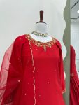 DESIGNER NATURAL CREEP SILK BEADS WITH THREAD AND SEQUENCE WORK TOP LEHENGA WITH DUPATTA FESTIVE WEAR WHOLESALE PRICE ETHNIC GARMENT (2)