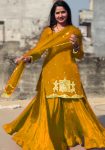 DESIGNER NATURAL CREEP SILK BEADS WITH THREAD AND SEQUENCE WORK TOP LEHENGA WITH DUPATTA WEDDING WEAR WHOLESALE PRICE ETHNIC GARMENT (3)