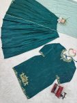 DESIGNER NATURAL CREEP SILK BEADS WITH THREAD AND SEQUENCE WORK TOP LEHENGA WITH DUPATTA WEDDING WEAR WHOLESALE PRICE ETHNIC GARMENT (2)