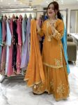 DESIGNER NATURAL CREPE EMBROIDERY SEQUENCE WORK TOP PALAZZO WITH DUPATTA FESTIVE WEAR WHOLESALE PRICE ETHNIC GARMENT (3)