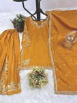 DESIGNER NATURAL CREPE EMBROIDERY SEQUENCE WORK TOP PALAZZO WITH DUPATTA FESTIVE WEAR WHOLESALE PRICE ETHNIC GARMENT (3)