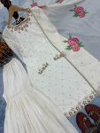 DESIGNER NATURAL CREPE EMBROIDERY SEQUENCE WORK TOP SHARAR WITH DUPATTA FESTIVE WEAR WHOLESALE PRICE ETHNIC GARMENT (3)