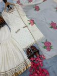 DESIGNER NATURAL CREPE EMBROIDERY SEQUENCE WORK TOP SHARAR WITH DUPATTA FESTIVE WEAR WHOLESALE PRICE ETHNIC GARMENT (3)