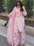 DESIGNER NATURAL CREPE EMBROIDERY WORK TOP PATIYALA WITH DUPATTA FESTIVE WEAR WHOLESALE PRICE ETHNIC GARMENT (1)