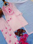 DESIGNER NATURAL CREPE EMBROIDERY WORK TOP PATIYALA WITH DUPATTA FESTIVE WEAR WHOLESALE PRICE ETHNIC GARMENT (1)