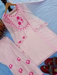 DESIGNER NATURAL CREPE EMBROIDERY WORK TOP PATIYALA WITH DUPATTA FESTIVE WEAR WHOLESALE PRICE ETHNIC GARMENT (1)