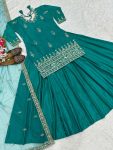 DESIGNER NATURAL CREPE SEQUENCE EMBROIDERY WORK TOP LEHENGA WITH DUPATTA PARTY WEAR WHOLESALE PRICE ETHNIC GARMENT (6)