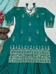 DESIGNER NATURAL CREPE SEQUENCE EMBROIDERY WORK TOP LEHENGA WITH DUPATTA PARTY WEAR WHOLESALE PRICE ETHNIC GARMENT (6)