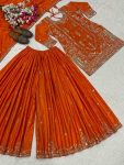 DESIGNER NATURAL CREPE SEQUENCE EMBROIDERY WORK TOP PALAZZO WITH DUPATTA FESTIVE WEAR WHOLESALE PRICE ETHNIC GARMENT (3)