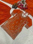 DESIGNER NATURAL CREPE SEQUENCE EMBROIDERY WORK TOP PALAZZO WITH DUPATTA FESTIVE WEAR WHOLESALE PRICE ETHNIC GARMENT (3)