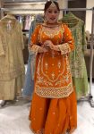 DESIGNER NATURAL CREPE SEQUENCE EMBROIDERY WORK TOP PALAZZO WITH DUPATTA FESTIVE WEAR WHOLESALE PRICE ETHNIC GARMENT (3)