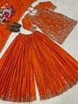 DESIGNER NATURAL CREPE SEQUENCE EMBROIDERY WORK TOP PALAZZO WITH DUPATTA FESTIVE WEAR WHOLESALE PRICE ETHNIC GARMENT (3)