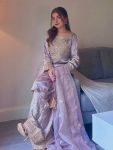 DESIGNER NATURAL CREPE SILK EMBROIDERY SEQUENCE WORK AND READY MADE LACE BORDER WITH HANDWORK TOP PALAZZO WITH DUPATTA FESTIVE WEAR WHOLESALE PRICE ETHNIC GARMENT (3)