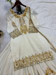 DESIGNER NATURAL CREPE SILK EMBROIDERY WITH FANCY LACE BORDER WORK TOP PALAZZO WITH DUPATTA FESTIVE WEAR WHOLESALE PRICE ETHNIC GARMENT (2)