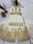 DESIGNER NATURAL CREPE SILK EMBROIDERY WITH FANCY LACE BORDER WORK TOP PALAZZO WITH DUPATTA FESTIVE WEAR WHOLESALE PRICE ETHNIC GARMENT (2)