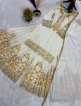 DESIGNER NATURAL CREPE SILK EMBROIDERY WITH FANCY LACE BORDER WORK TOP PALAZZO WITH DUPATTA FESTIVE WEAR WHOLESALE PRICE ETHNIC GARMENT (2)