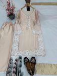 DESIGNER NATURAL SILK EMBROIDRY WORK WITH HEAVY PERAL MOTI HAND WORK TOP PALAZZO WITH DUPATTA FESTIVE WEAR WHOLESALE PRICE ETHNIC GARMENT (2)