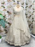 DESIGNER NET EMBROIDERY SEQUENCE DESIGN WORK LEHENGA CHOLI WITH DUPATTA WEDDING WEAR WHOLESALE PRICE ETHNIC GARMENT (4)