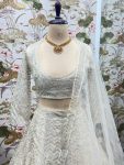 DESIGNER NET EMBROIDERY SEQUENCE DESIGN WORK LEHENGA CHOLI WITH DUPATTA WEDDING WEAR WHOLESALE PRICE ETHNIC GARMENT (4)
