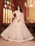 DESIGNER NET EMBROIDERY SEQUENCE DESIGN WORK LEHENGA CHOLI WITH DUPATTA OFF WHITE