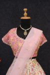 DESIGNER NET PRINTED WITH EMBROIDERY SEQUENCE WORK LEHENGA CHOLI WITH DUPATTA PARTY WEAR WHOLESALE PRICE ETHNIC GARMENT (3)