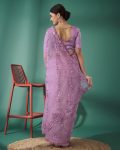 DESIGNER ORGANZA SILK EMBROIDERED AND SEQUENCE WITH THREAD AND CUTWORK BORDER SAREE WITH UNSTITCHED BLOUSE PARTY WEAR WHOLESALE PRICE ETHNIC GARMENT (3)