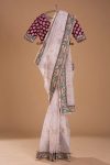 DESIGNER ORGANZA SILK THREAD WITH SEQUENCE WORK SAREE WITH UNSTITCHED BLOUSE PARTY WEAR WHOLESALE PRICE ETHNIC GARMENT (5)