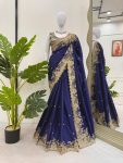 DESIGNER RANGOLI SILK CODING & SEQUENCE WORK SAREE WITH UNSTITCHED BLOUSE PARTY WEAR WHOLESALE PRICE ETHNIC GARMENT (3)