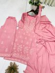DESIGNER RAYON EMBROIDERY WORK TOP PALAZZO WITH DUPATTA FESTIVE WEAR WHOLESALE PRICE ETHNIC GARMENT (2)