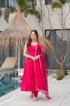 DESIGNER ROMAN SILK CHANDERI FANCY LACE WORK ANARKALI GOWN BOTTOM WITH DUPATTA PARTY WEAR WHOLESALE PRICE ETHNIC GARMENT (3)