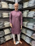 DESIGNER SILK EMBROIDERY MIRROR WORK MEN’S KURTA PAYJAMA FESTIVE WEAR WHOLESALE PRICE ETHNIC GARMENT (5)