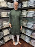 DESIGNER SILK EMBROIDERY MIRROR WORK MEN’S KURTA PAYJAMA FESTIVE WEAR WHOLESALE PRICE ETHNIC GARMENT (3)
