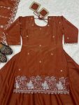 DESIGNER SIMMER SILK BEADS HANDWORK EMBROIDERY SEQUNCE MULTI NEEDLE ZARI WORK TOP LEHENGA WITH DUPATTA WEDDING WEAR WHOLESALE PRICE ETHNIC GARMENT (4)