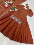DESIGNER SIMMER SILK BEADS HANDWORK EMBROIDERY SEQUNCE MULTI NEEDLE ZARI WORK TOP LEHENGA WITH DUPATTA WEDDING WEAR WHOLESALE PRICE ETHNIC GARMENT (4)