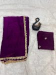 DESIGNER SPACE SILK GOLDEN SEQUENCE WORK LACE BORDER WORK SAREE WITH UNSTITCHED BLOUSE PARTY WEAR WHOLESALE PRICE ETHNIC GARMENT (2)